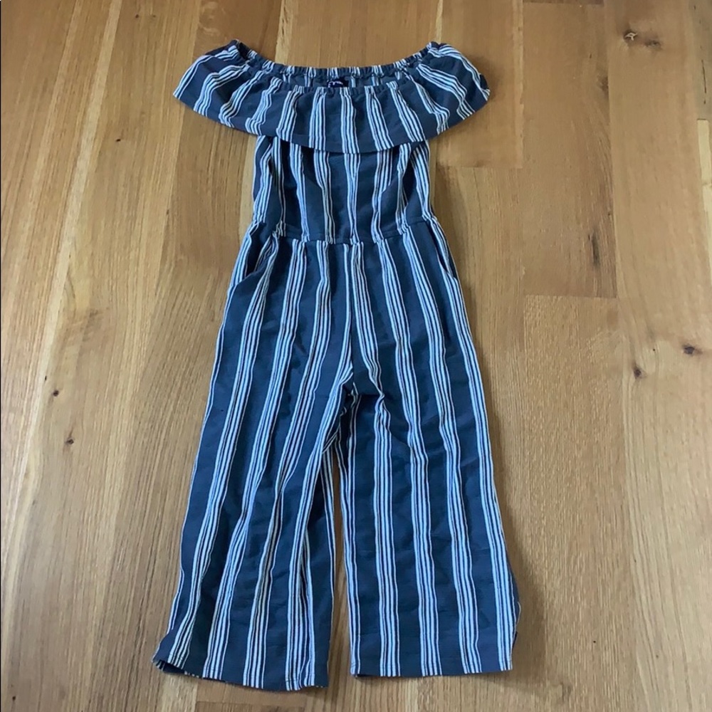 Off the shoulder striped Jumpsuit